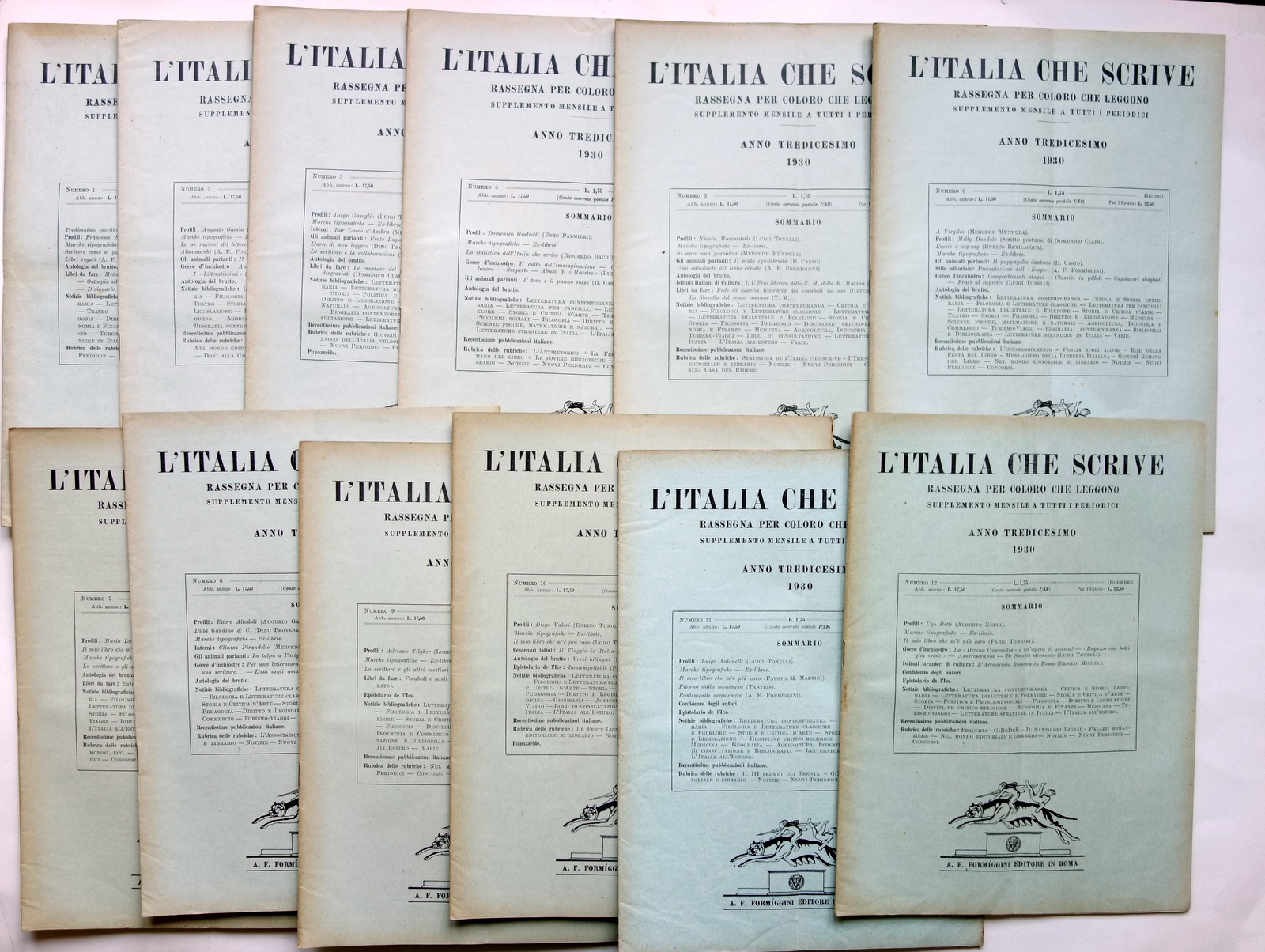 L'Italia Che Scrive Formiggini Editore Roma 1930 12 Numeri Anno …