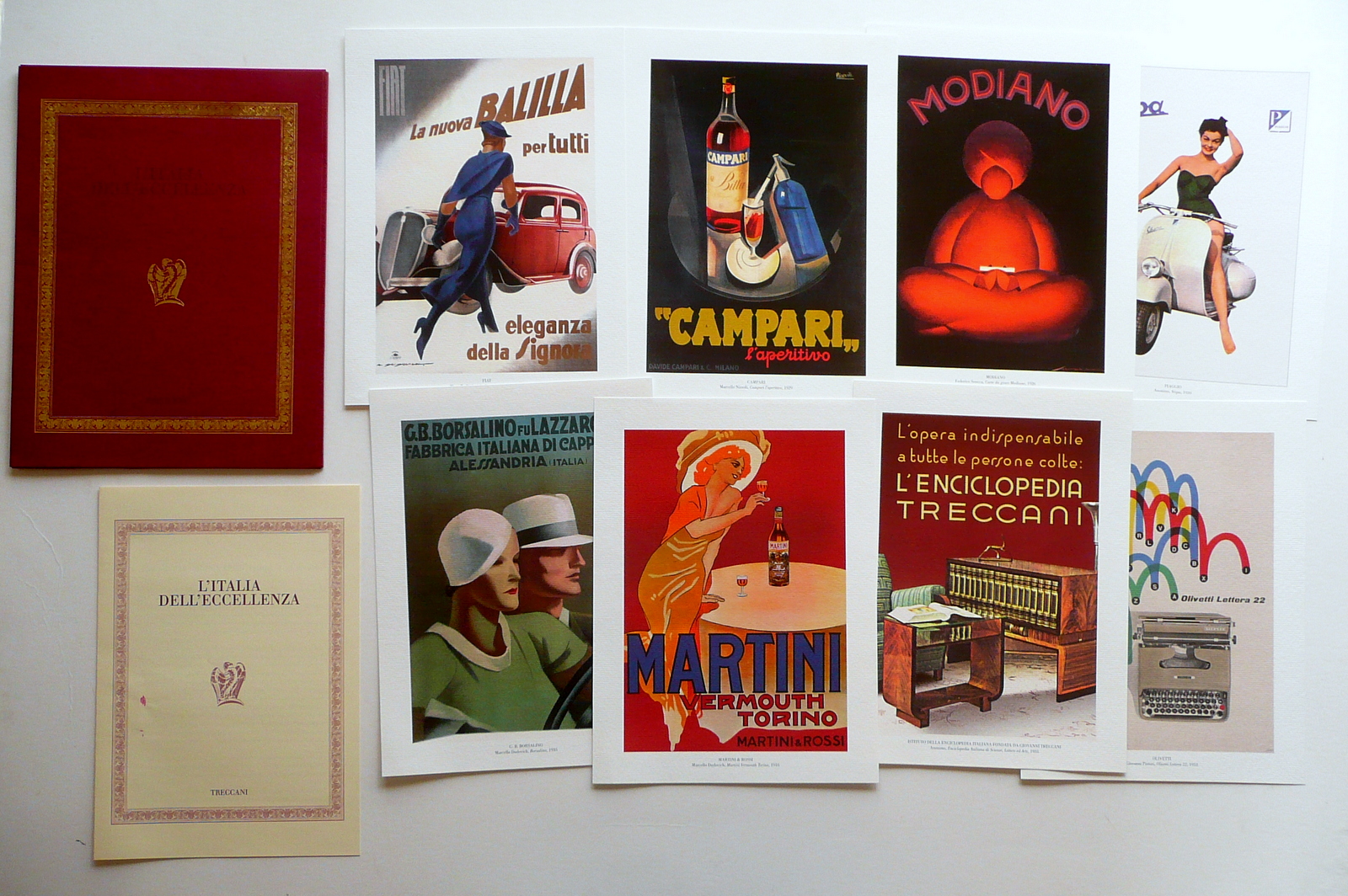 L'Italia dell'Eccellenza 8 Tavole Pubblicitarie Treccani Roma 2012 Cartellonisti