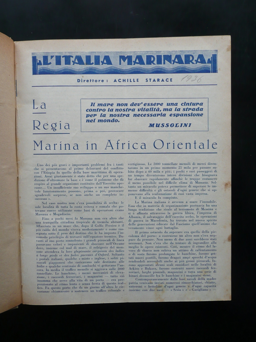 L'Italia Marinara 12 Numeri Annata Completa 1936 Rivista Marina Navi …