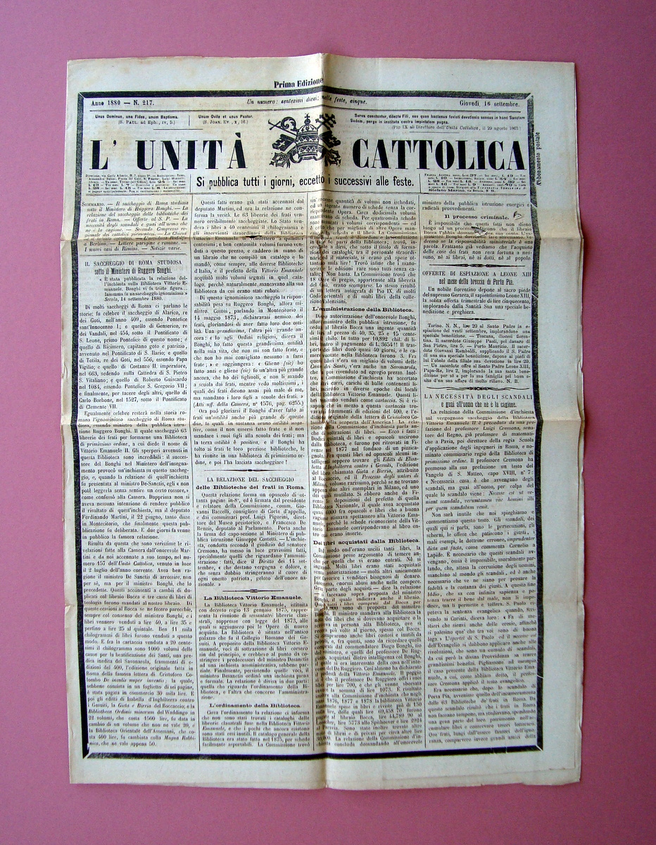 L'Unit‡ Cattolica Anno 1880 I Nuovi casi di Rimini disordini …