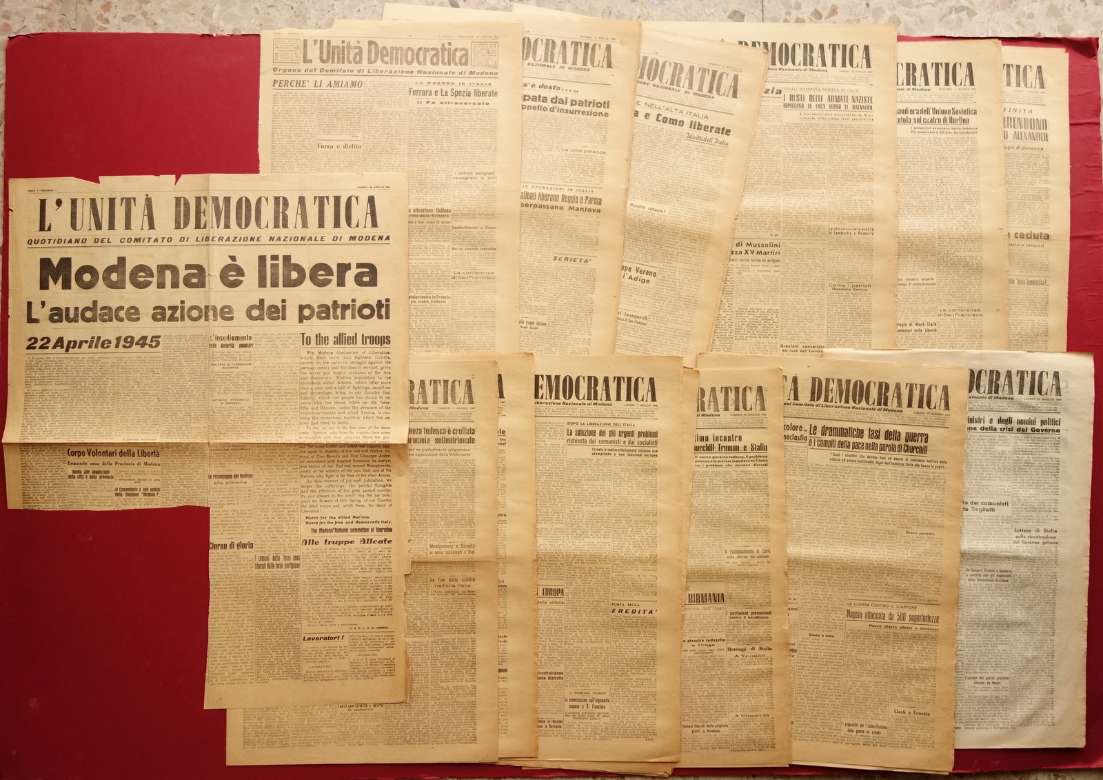 L'Unit‡ Democratica Quotidiano CLN Primi 24 Numeri 23/4-21/5 1945 WW2 …