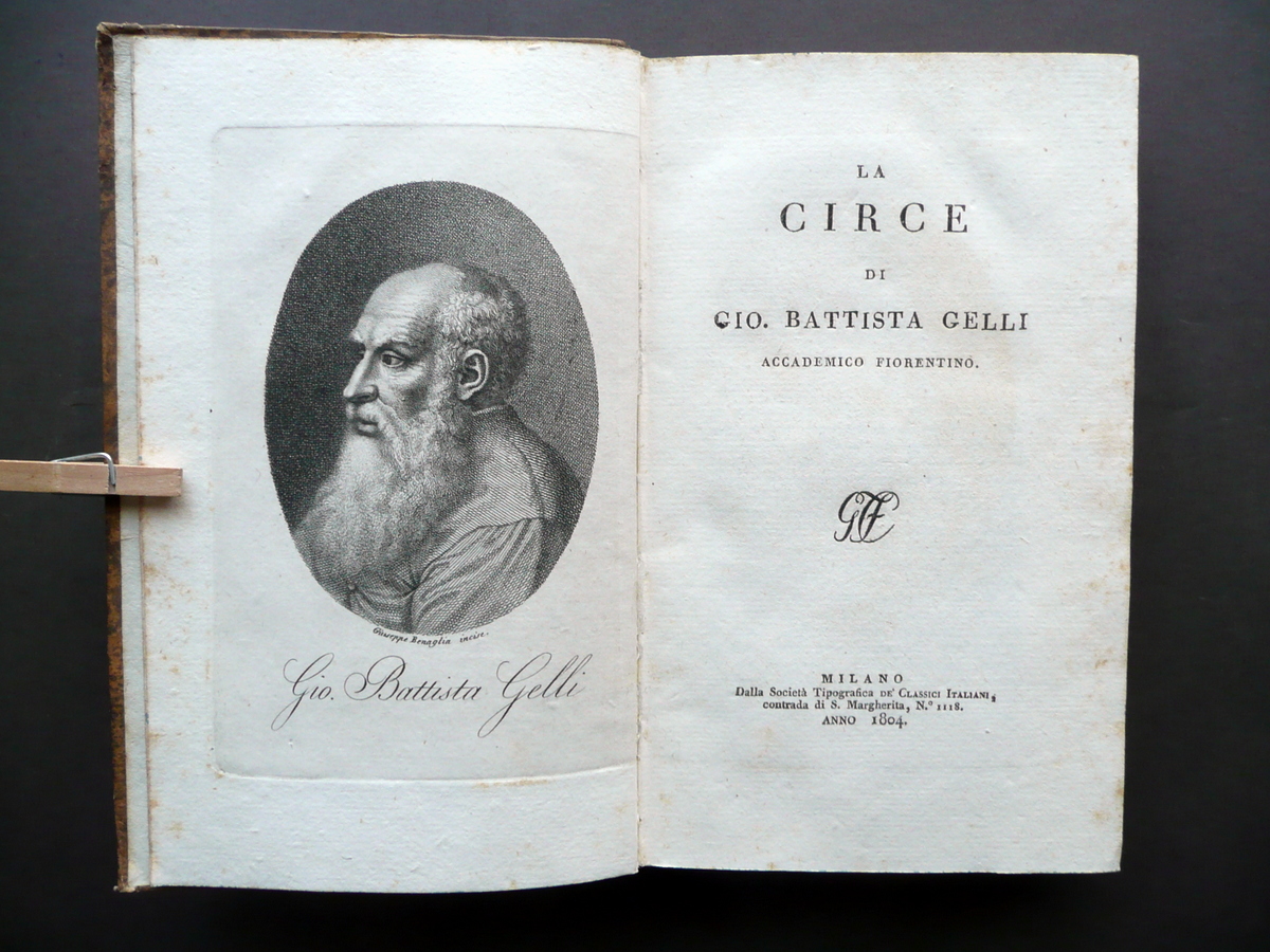 La Circe di Giovanni Battista Gelli Classici Italiani Milano 1804 …