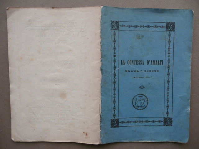 La Contessa Di Amalfi Peruzzini Petrella Libretto Opera Teatro Argentina …