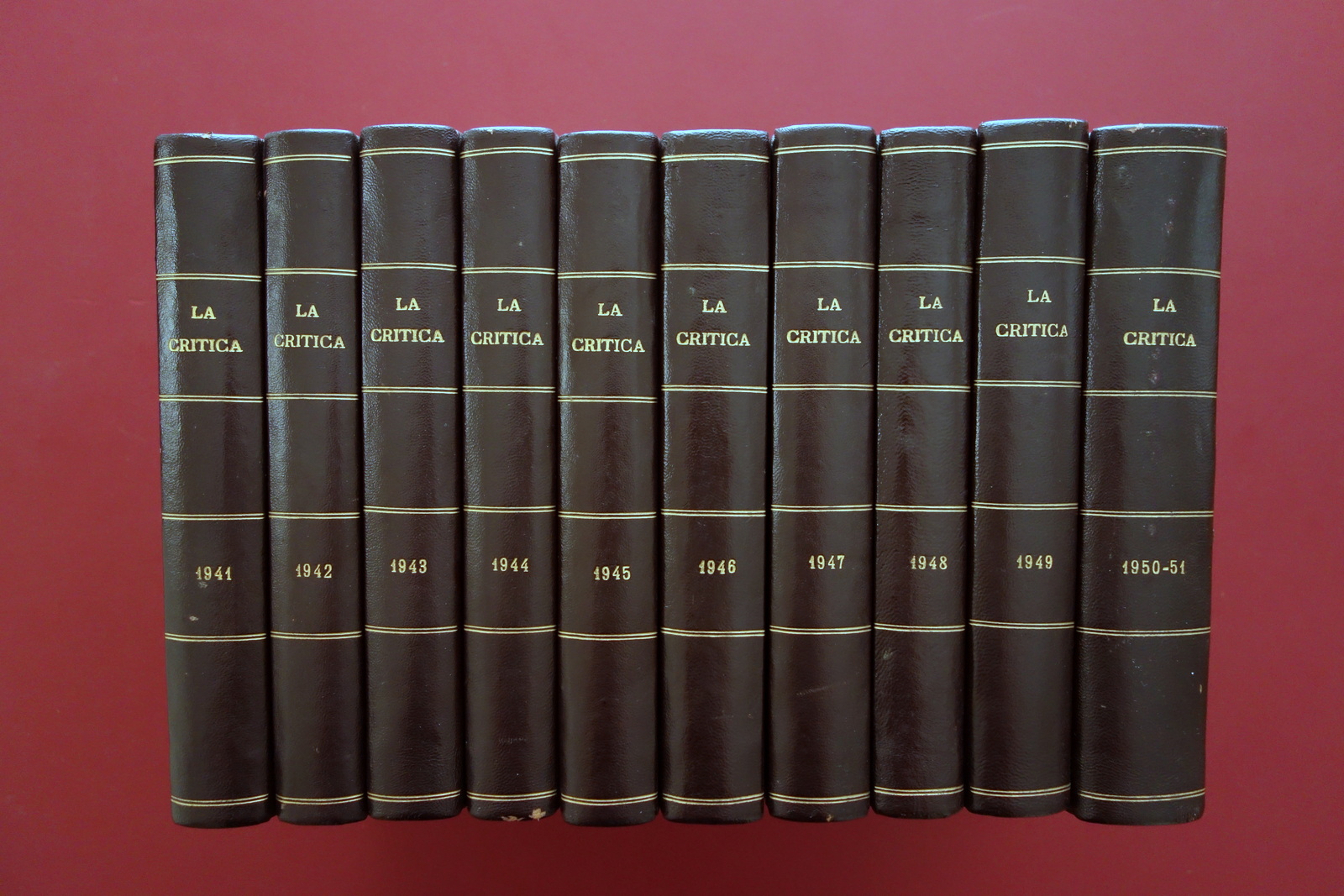 La Critica Quaderni della Critica Benedetto Croce 1941-1951 10 Volumi …