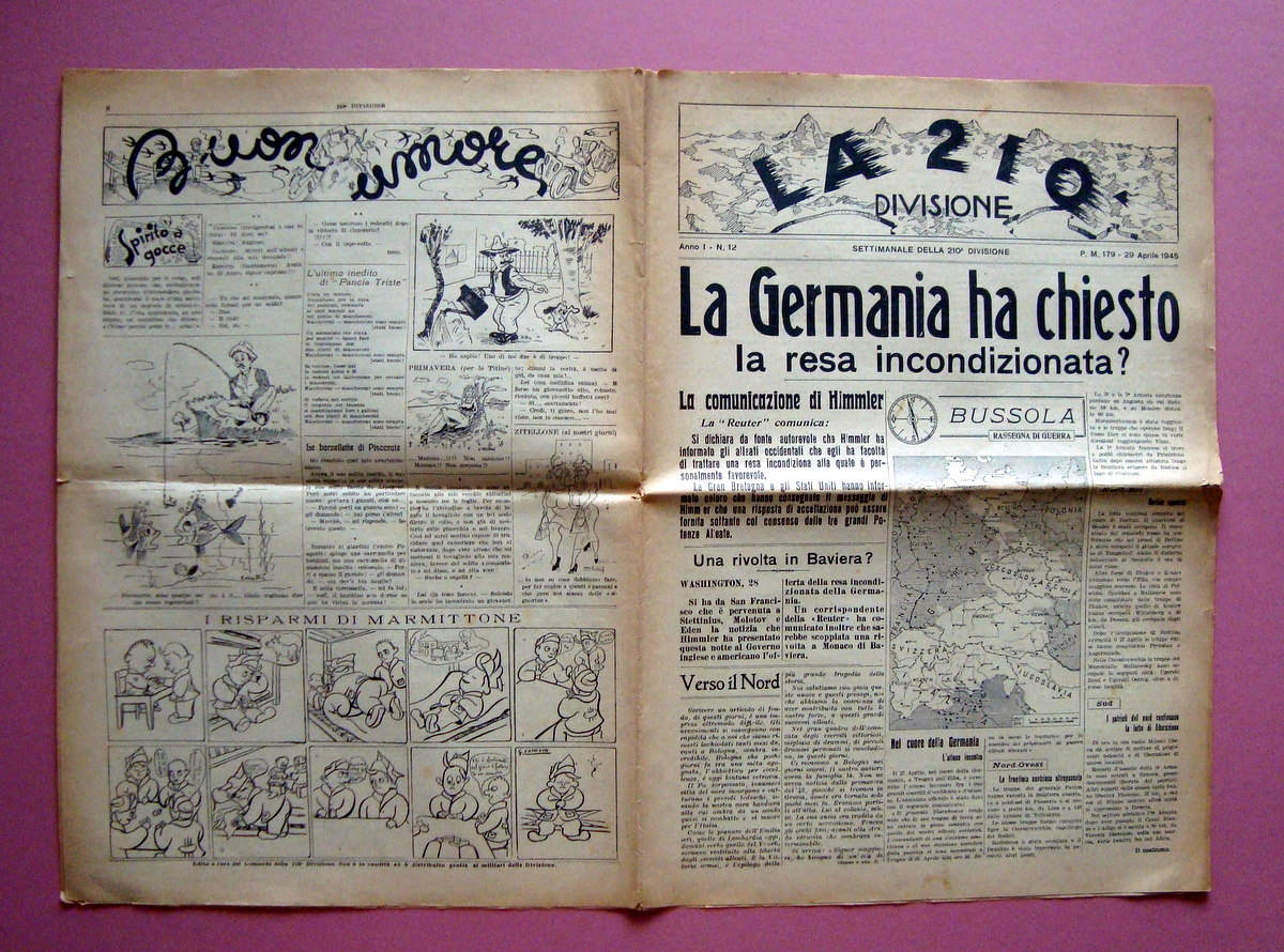 La Divisione 210 N.12 29/4/1945 La Germania ha chiesto resa …