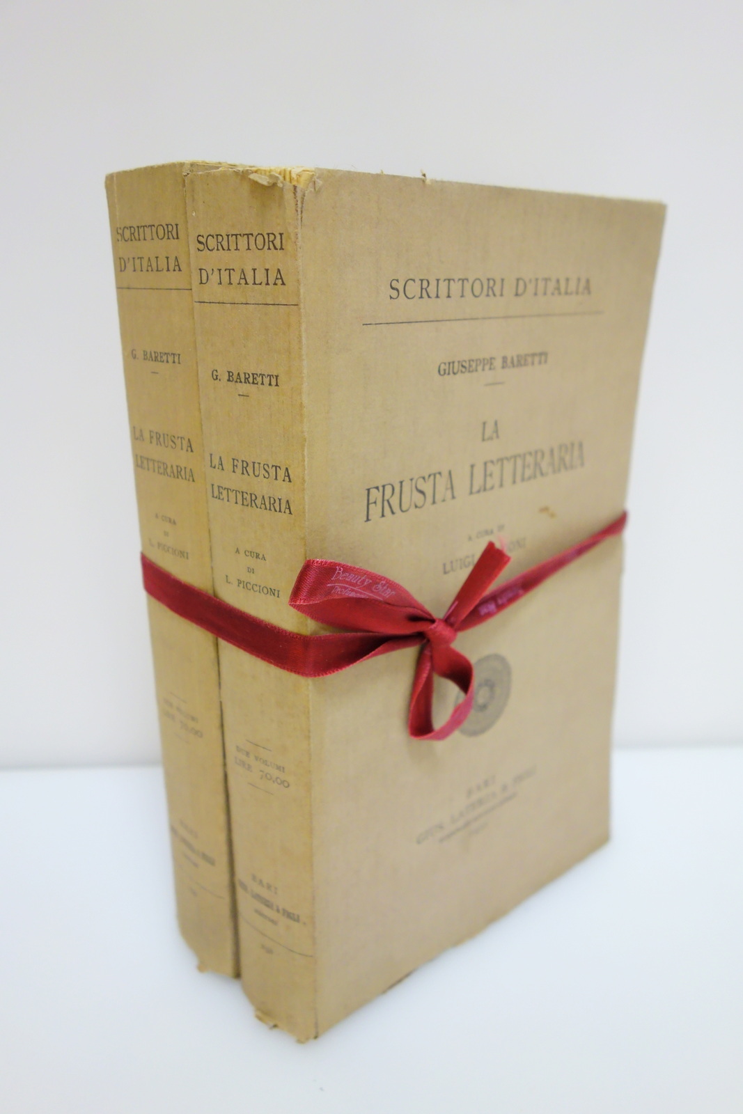 LA FRUSTA LETTERARIA GIUSEPPE BARETTI LATERZA PICCIONI 1932 VOLUMI 1-2 …