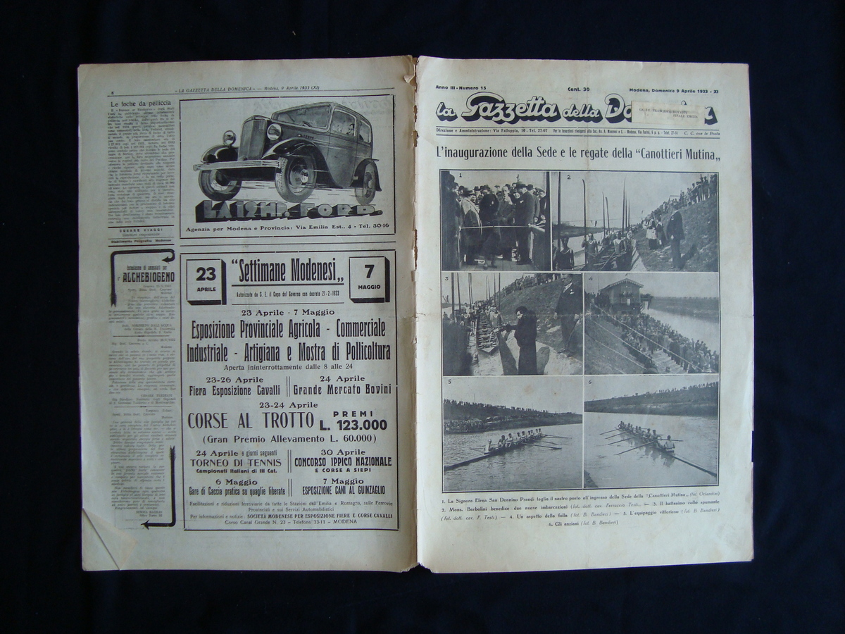 La Gazzetta della Domenica Anno III N 15 1933 Canottieri …