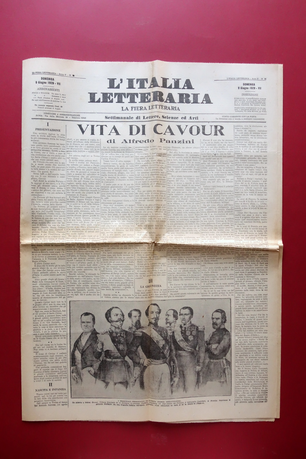 La Giornata di Marinetti Futurismo Disegno Camerini L'Italia Letteraria 9/6/1929