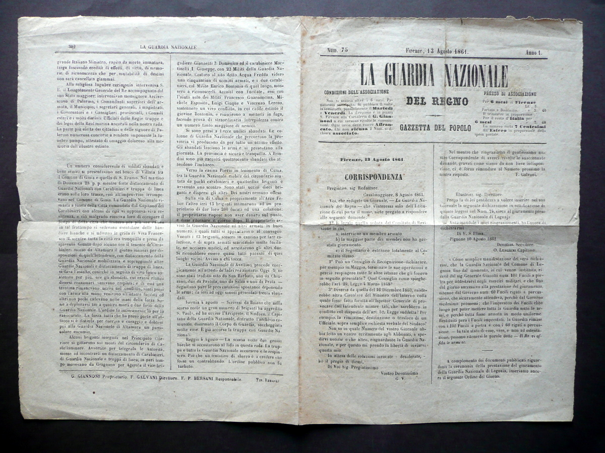 La Guardia Nazionale del Regno Gazzetta del Popolo Anno 1 …