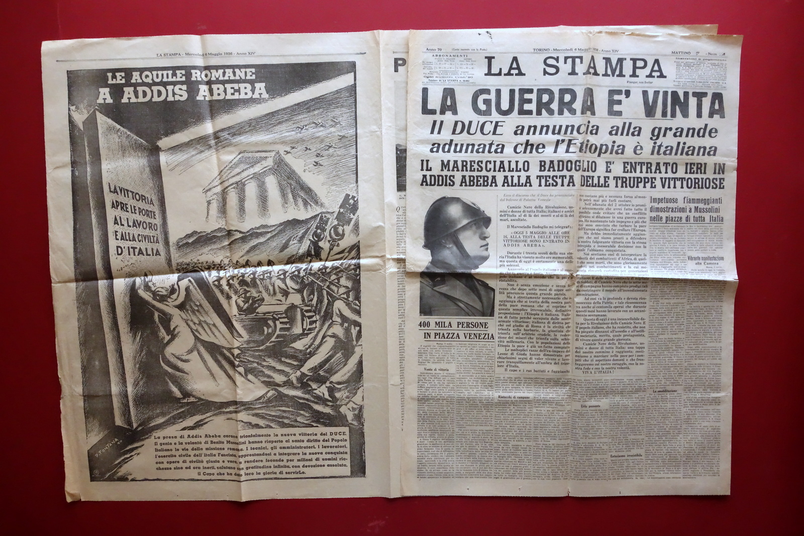 La Guerra Ë Vinta L'Etiopia Ë Italiana La Stampa 6/5/1936 …