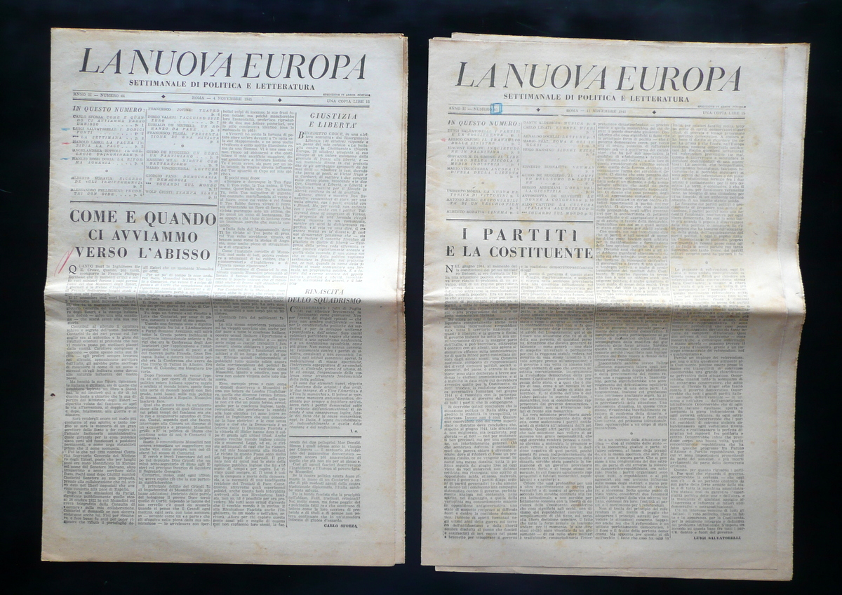 La Nuova Europa Settimanale Anno II Num. 44-45 Roma 1945 …