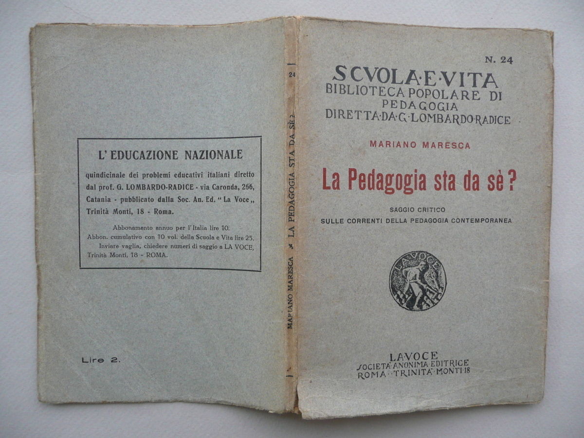 La Pedagogia Sta da SË? Maresca La Voce Roma 1920 …