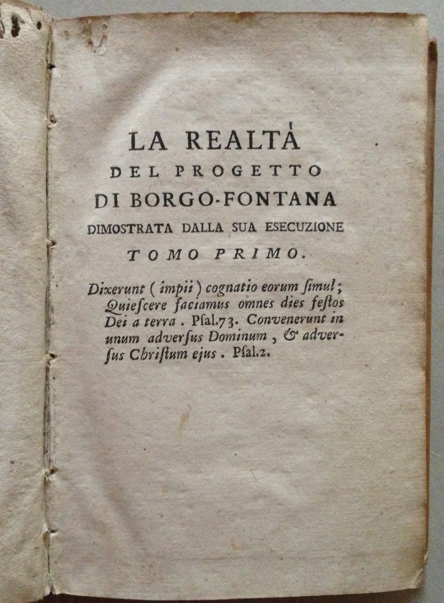 La Realt‡ Del Progetto di Borgo Fontana Tomo Primo Senza …