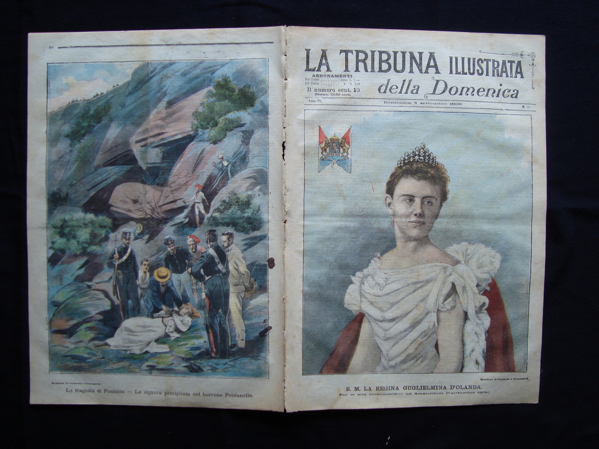 La Regina Guglielmina D'Olanda Incoronazione TRIBUNA ILLUSTRATA 4 settembre 1898