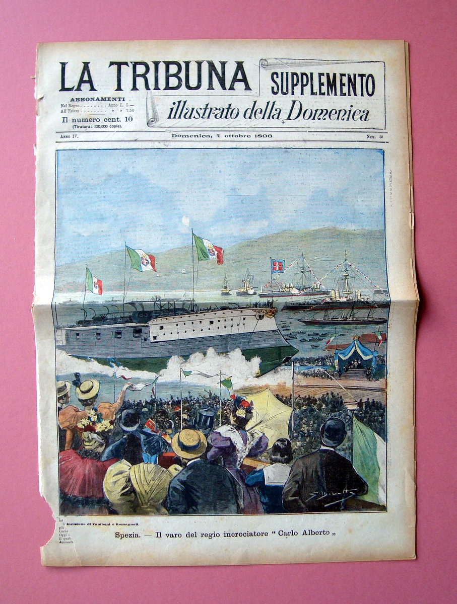 La Tribuna 1896 Supplemento Illustrato Spezia Varo del Regio incrociatore