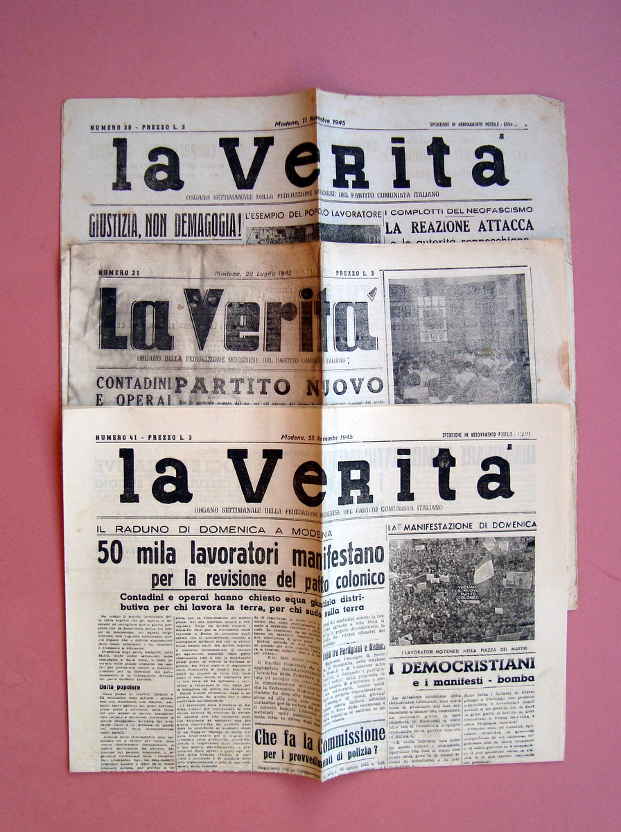 La Verità Settimanale del P.C.I 3 numeri 21-39-411945 cronaca locale …