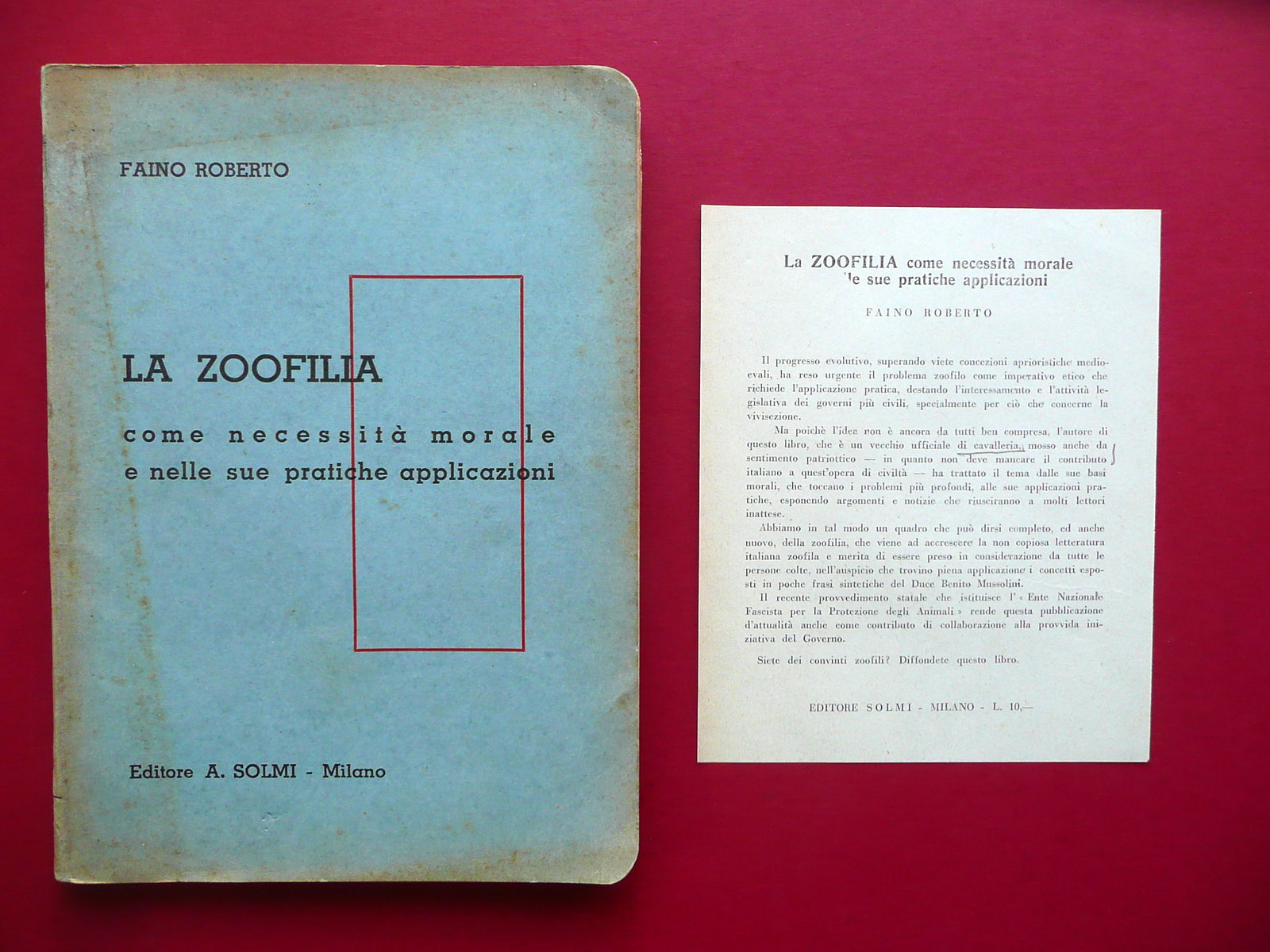 La Zoofilia Come Necessit‡ Morale Pratiche Faino Roberto A. Solmi …