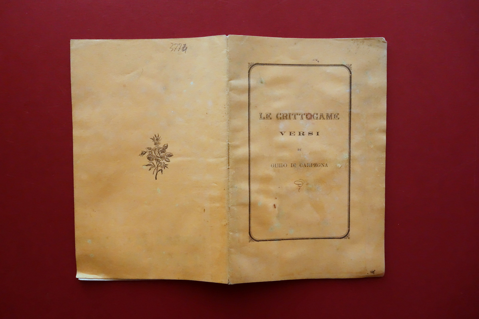 Le Crittogame Versi di Guido da Carpegna Tip. Rocchetti 1877 …