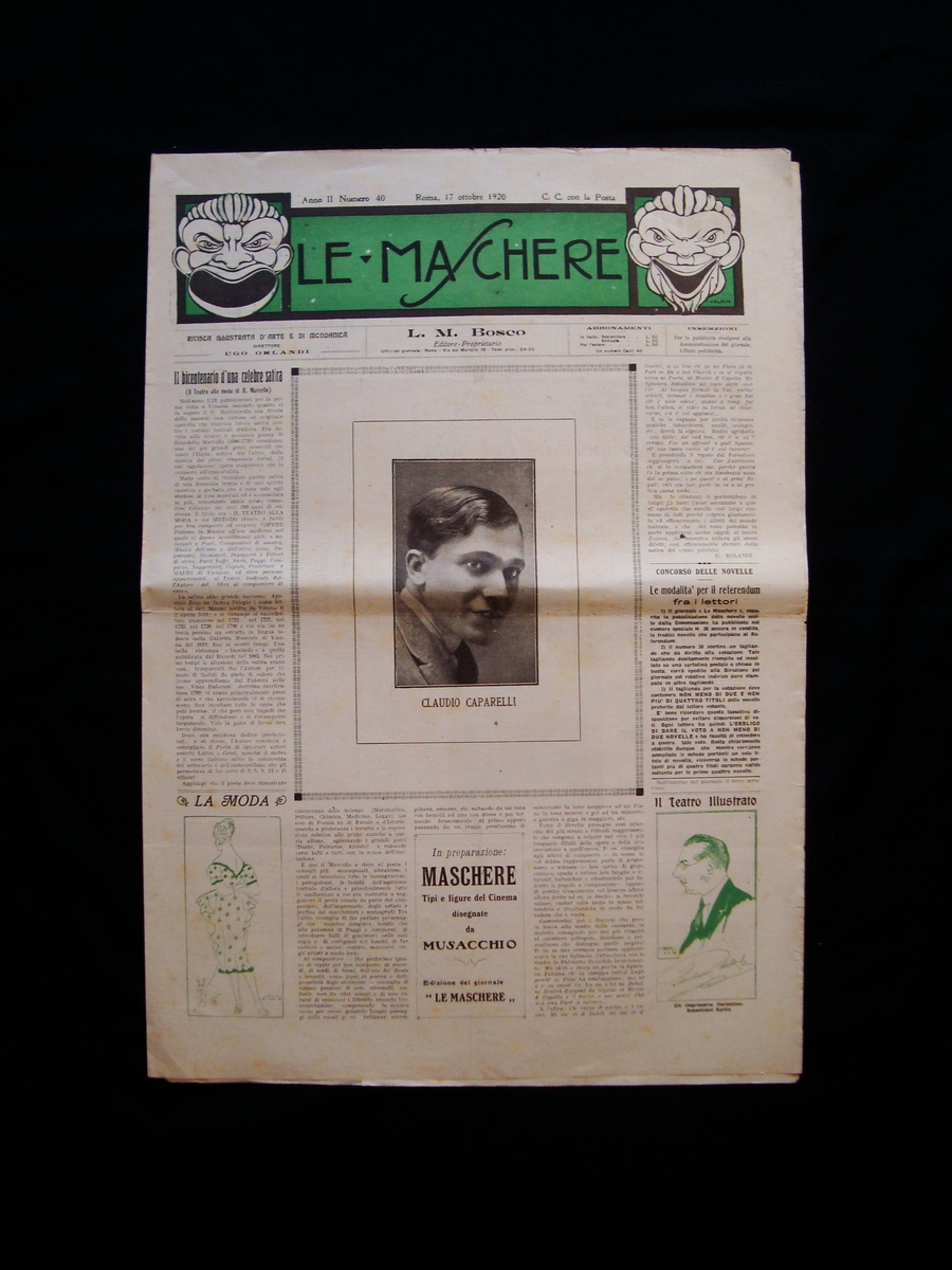 Le Maschere Anno II Numero 40 Roma 17 Ottobre 1920 …