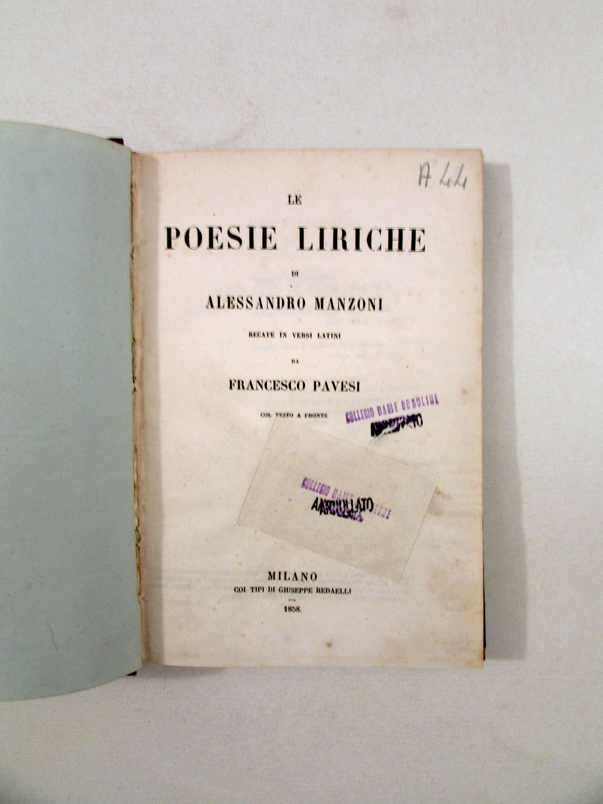 Le Poesie Liriche di A. Manzoni in Latino Descrizione Duomo …