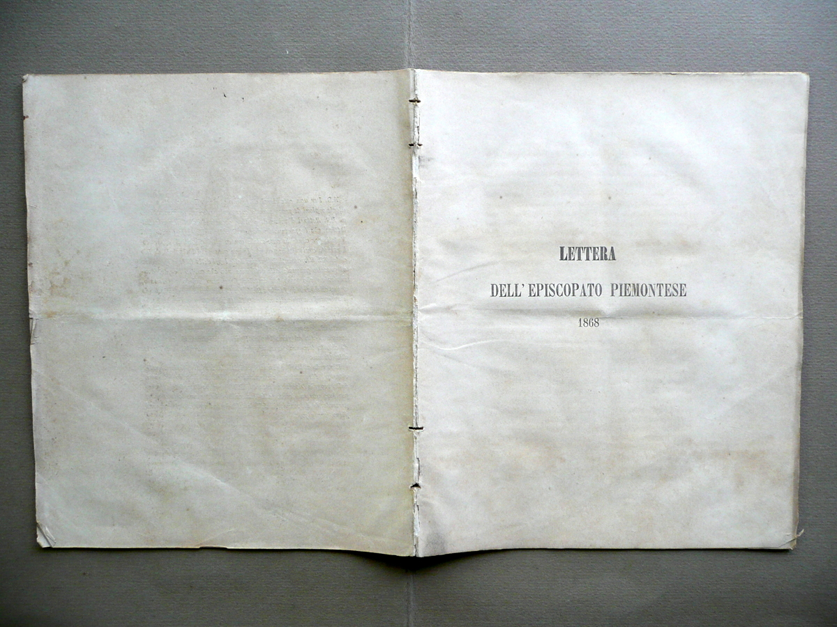 Lettera dell'Episcopato Piemontese 1868 Pio IX Antilluminismo Decadenza Costumi