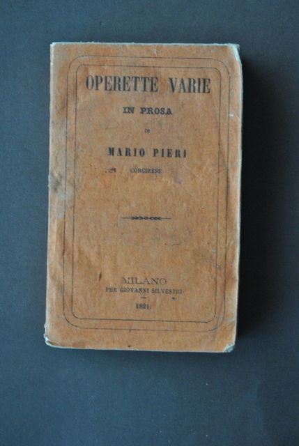 Letteratura Operette Varie Prosa Corf˘ Dei Viaggi Premi Storia Pieri …