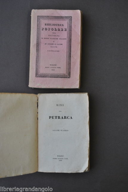 Letteratura Rime Petrarca Raccolta Opere Classiche Italiane Tradotte Pomba 1830