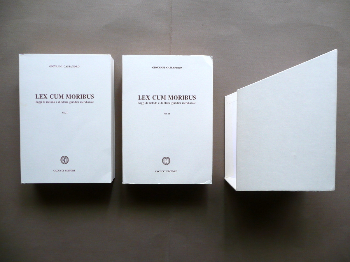 Lex Cum Moribus Saggi Storia Giuridica Meridionale Cacucci Bari 1994 …