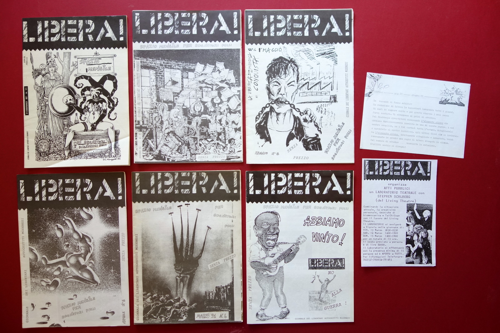 Libera! Spazio Mensile Sognatori Folli 6 Numeri 1991-92 Volantino Living …