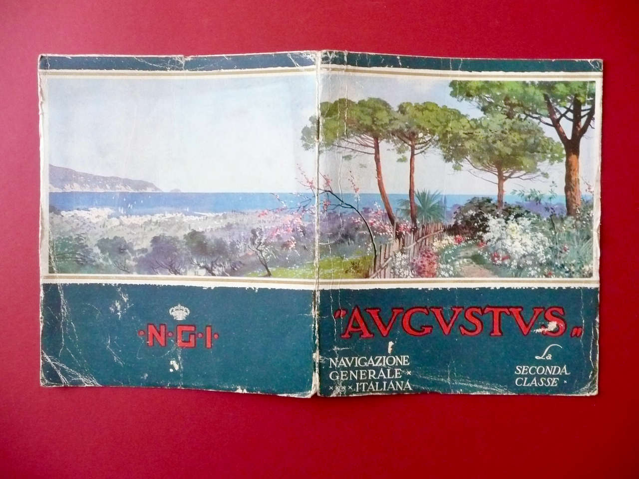 Libretto Motonave Augustus NGI Seconda Classe Monti Marina Navigazione Anni …