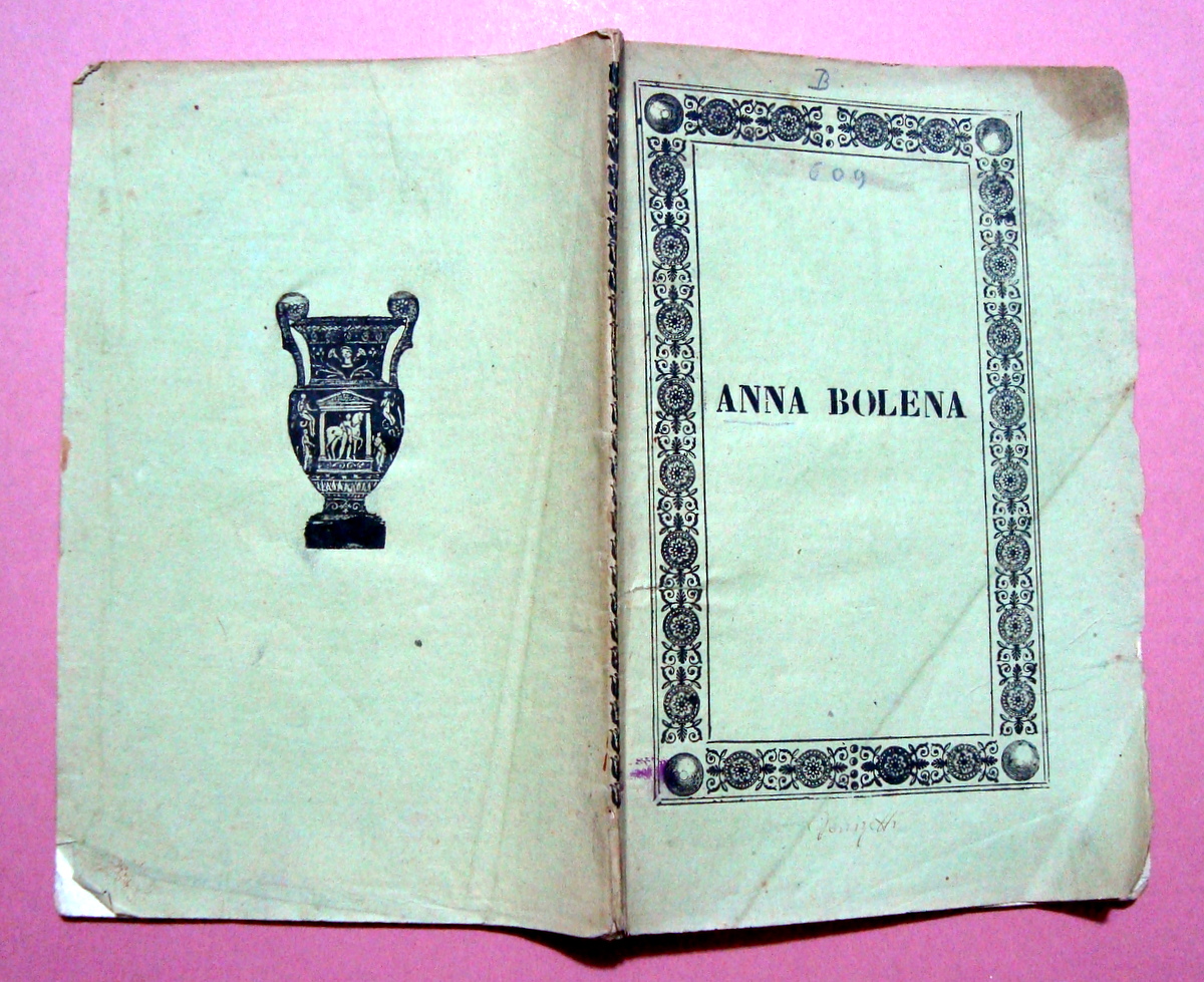 Libretto Opera Anna Bolena Donizetti 1860 ca Tip Penada Padova