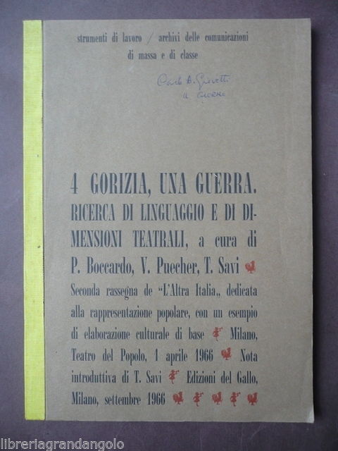 Linguaggio Dimensioni teatrali L'Altra Italia 1966 Teatro Canzone Popolare