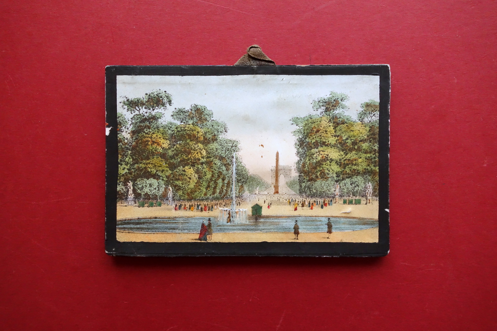 Litografia a Colori Les Tuileries Parigi Arco di Trionfo Trasparenze …