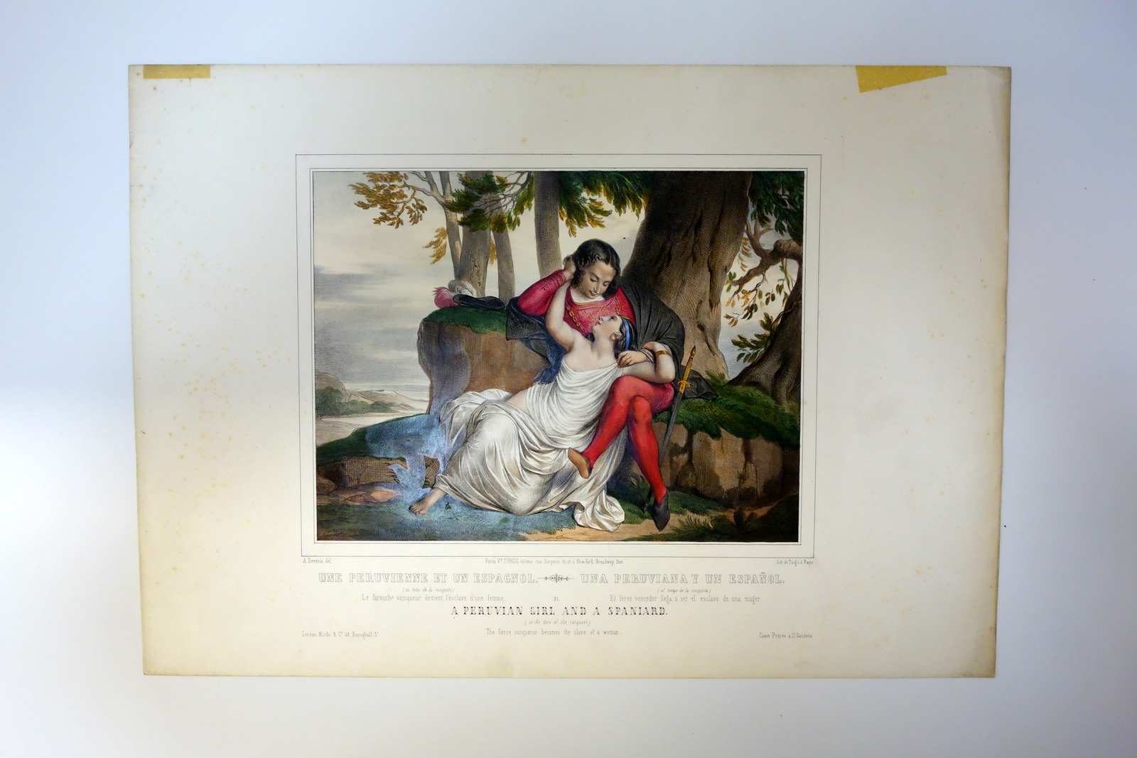 Litografia a Colori Una Peruviana e uno Spagnolo Turgis Parigi …
