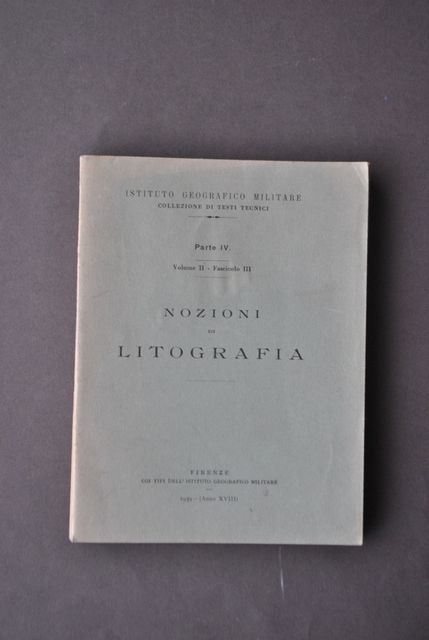 Litografia Nozioni Istituto Geografico Militare Carta Zinco Stampa Firenze 1939