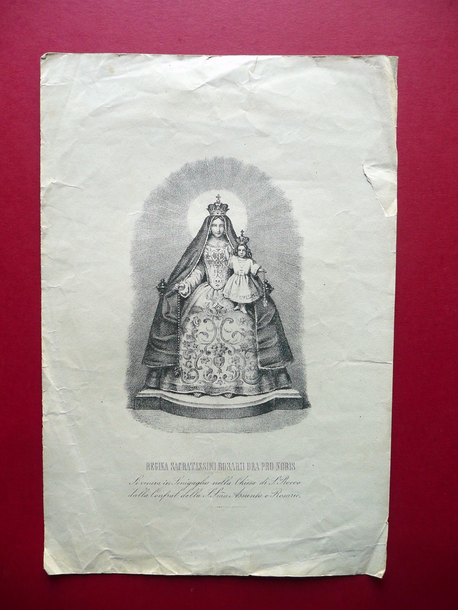 Litografia Senigallia Madonna del SS. Rosario Chiesa di S. Rocco …