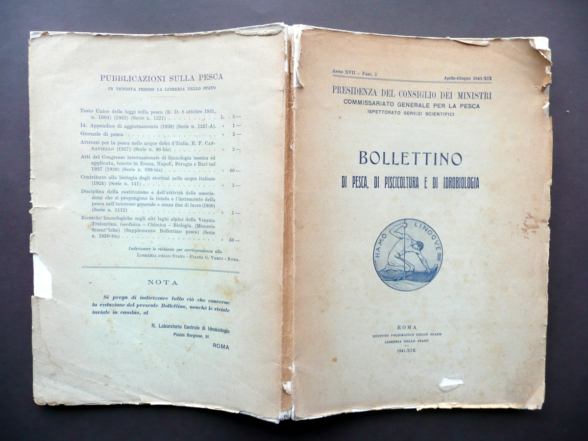 Litorale Dalmato Chiozzo-go Motopescherecci Bollettino di Pesca Roma 1941