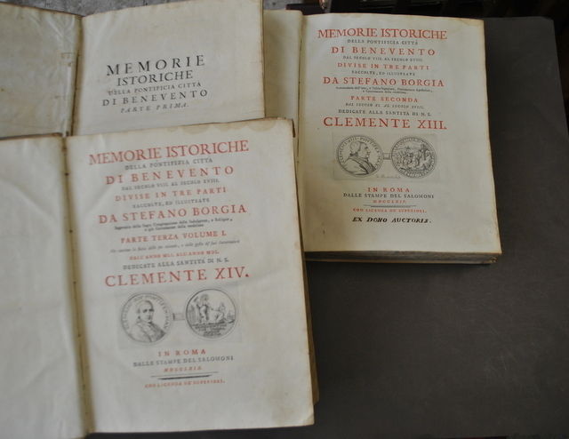 Locale Stefano Borgia Memorie Istoriche Benevento Sannio Clemente XIII 1763
