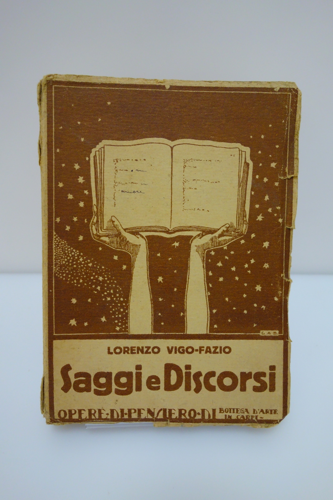 LORENZO VIGO-FAZIO SAGGI E DISCORSI BOTTEGA D'ARTE CARPI MODENA 1926