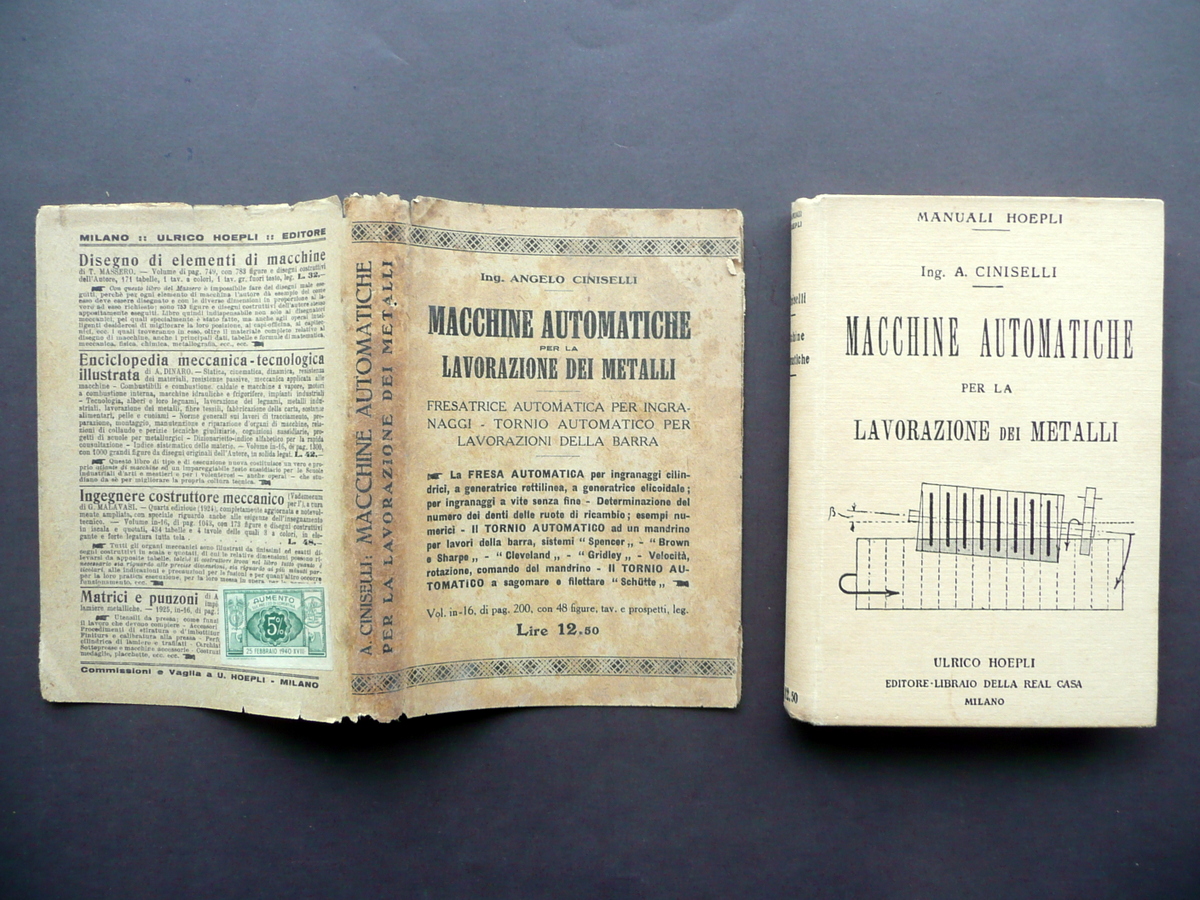 Macchine Automatiche per la Lavorazione dei Metalli Ciniselli Hoepli Milano …