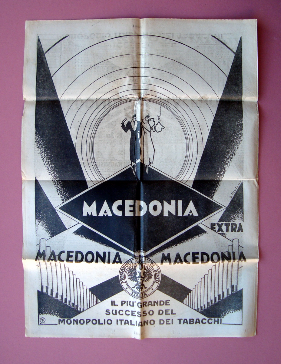 Macedonia Extra Sigarette Pubblicit‡ Fontana ultima Resto del Carlino 1934