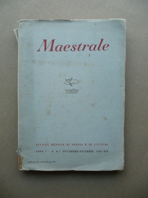 Maestrale Rivista Poesia Cultura Letteratura Sbarbaro Giani Dabini Cancogni 1940