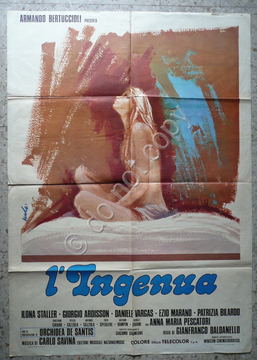 Manifesto Cinema L'Ingenua Ilona Staller Cicciolina Bertuccioli Novograph 1975