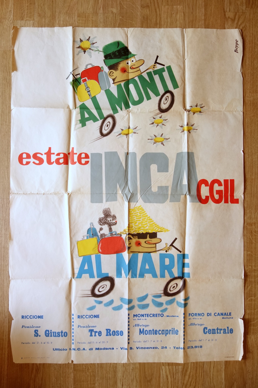 Manifesto INCA CGIL Estate ai Monti al Mare Riccione Montecreto …