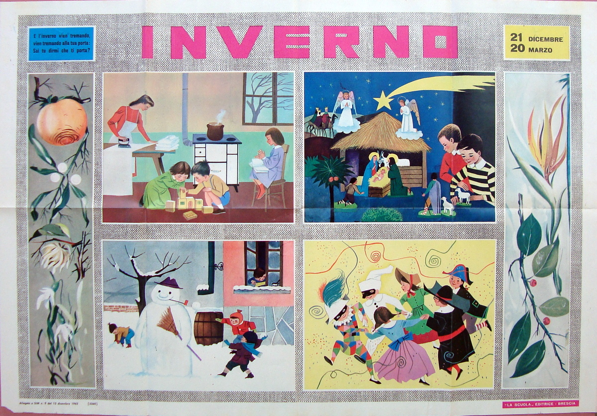 Manifesto Scolastico Inverno 1962 La Scuola Editrice Brescia