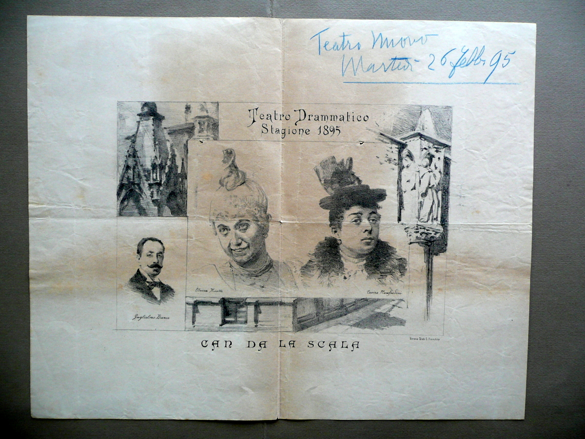 Manifesto Teatro Drammatico Can Da La Scala Stagione 1895 Miotti …