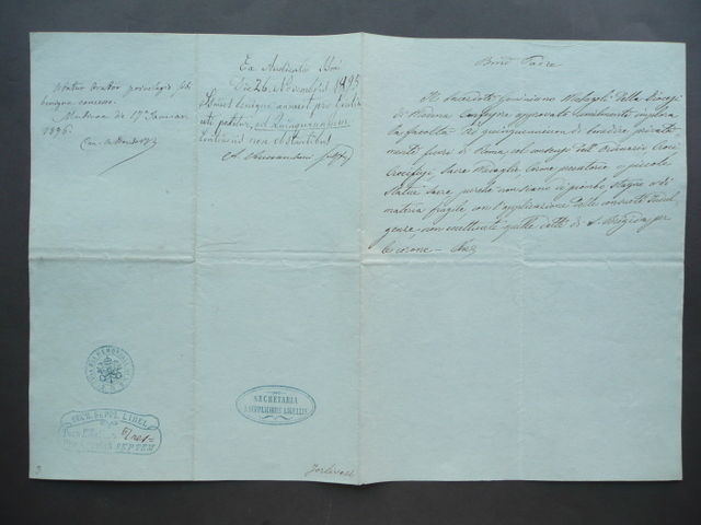 Manoscritto Concessione Benedizione Croci Medaglie Corone Sigilli Modena 1895