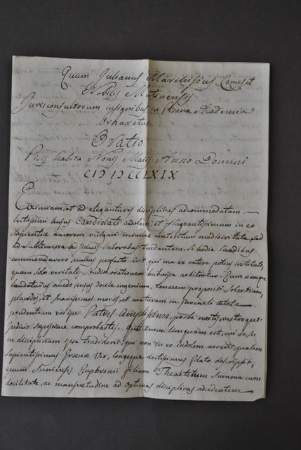Manoscritto Guadagni Accademia Pisana Pisa Orazione Marchisio Modena 1769