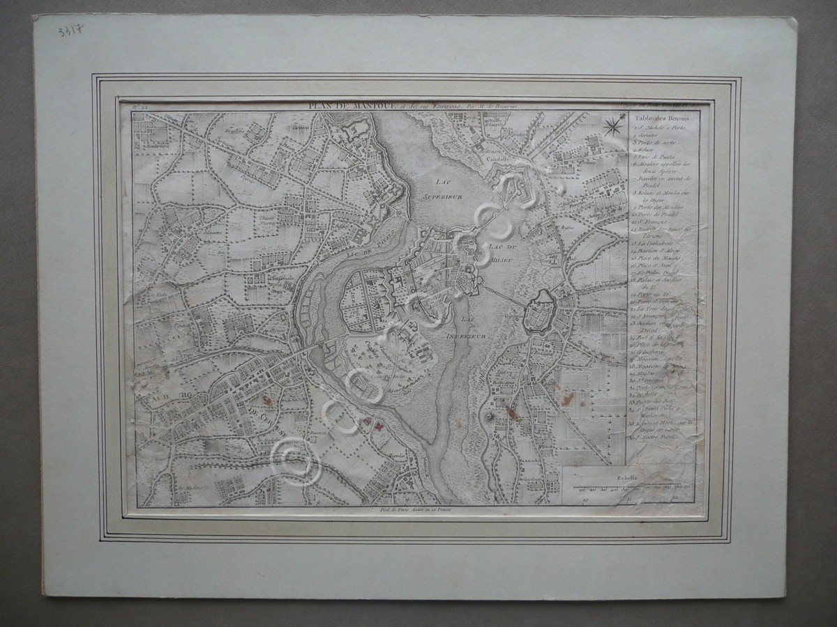 Mantova Mantoue Plan Ville Beaurain 1769 Lalande Voyage Italie Duc …