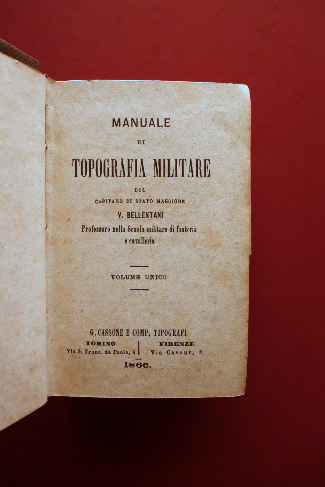 Manuale di Topografia Militare V. Bellentani Cassone 1866 6 Tavole …